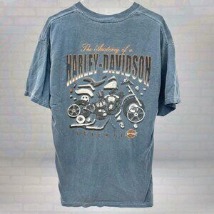 Vintage Harley Davidson Anatomy Softail T Shirt Size Large